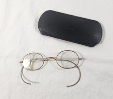 Antique AO 1/10 12K GF Round Wire Rim Eyeglasses w/ Optician Case
