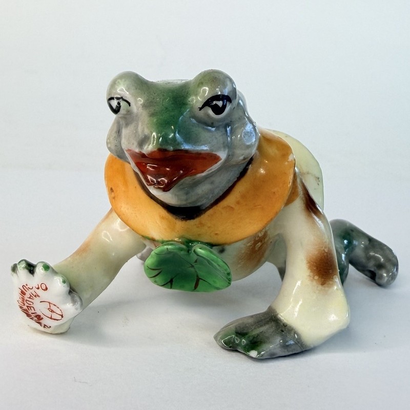 Vintage Frog Prince Figurine Occupied Japan Disco Brand Crawling Collectible 40s