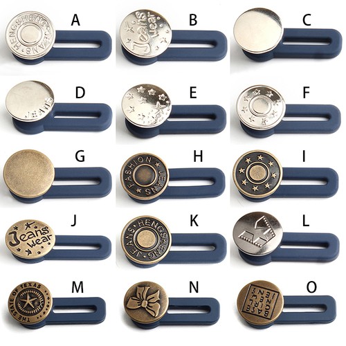 5X Metal Trousers Jeans Retractable Button Waist Band Extended Buckle Accessory - Picture 18 of 51