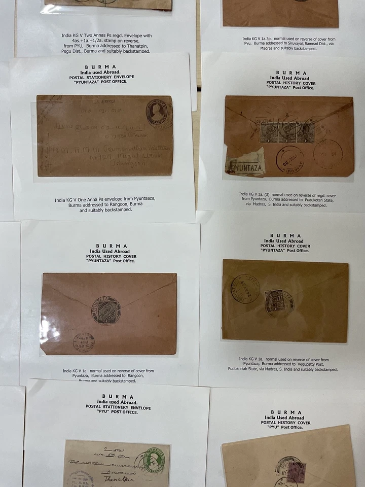 India historia postal, India usada en el extranjero - Birmania. Hojas N111 Foto 3 de 4