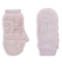 UGG WOMENS ALL OVER FAUX FUR MITTEN, PINK CRYSTAL, NWT, L/XL