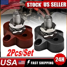 12V 250A Bus Bar Terminal Block Battery Power Distribution Block 3/8" Single