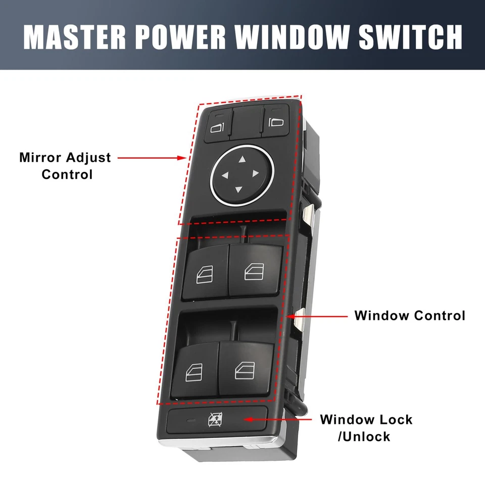 Master Driver Side Power Window Switch 1669054300 for Mercedes-Benz B250e 2016 - Image 3 of 4