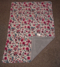 SL Home Fashion BABY BLANKET Pink FLOWERS Reversible Super Soft 28x38