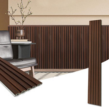 16 Pack WPC Wood Slat Wall Panels 3D Walnut Accent Wall Panels Waterproof
