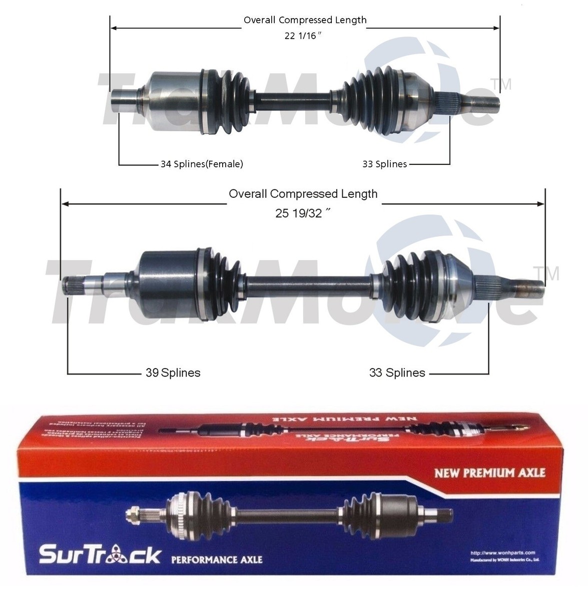 SurTrack Pair Set 2 Front CV Axle Shafts For Buick Park Avenue