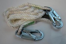 Honeywell Miller Rope Lanyard 12 FT Length Snap Hooks 1/2" Nylon 201RLS-8/12FTWH