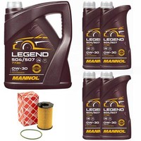 MotoröL Set Mannol 0W-30 Legend 504/507 9 Liter + ÖLfilter FüR Audi Q7 3.0 Tdi