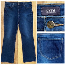 NYDJ BARBARA BOOTCUT Women  s High Rise Dark Wash STRETCHY Jeans sz 14