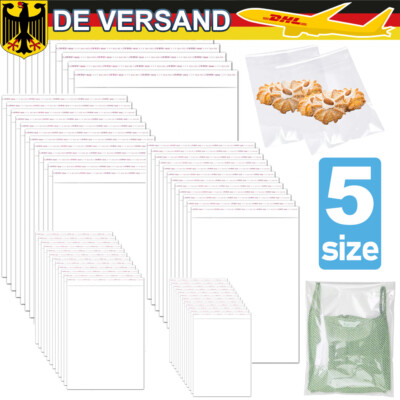 100 PP Plastiktüten 35x43cm - Selbstklebend Transparent Folienbeutel