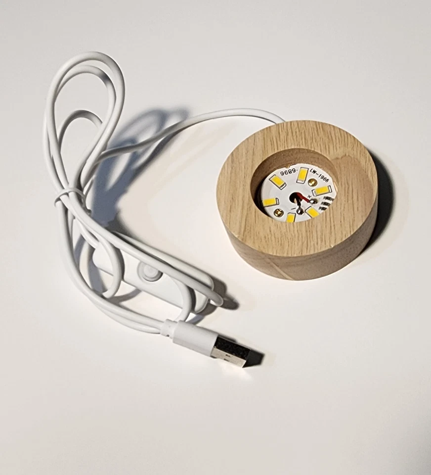 Bola de Cristal 3D Preciosa Lámpara LED Oso con Base de Madera, Adaptador USB e Interruptor Foto 2 de 4