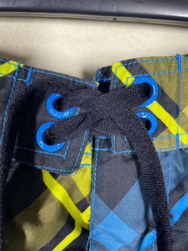 Speedo Men's Blue Black Green Plaid Swim Trunks Beach Summer M Surf - Picture 3 of 5