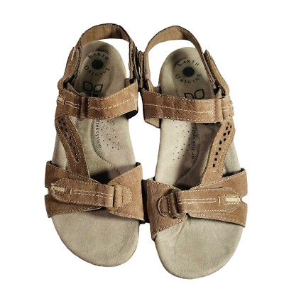 Earth Origins Women's Sandals 11M Sullivan Suede Tan Memory Foam