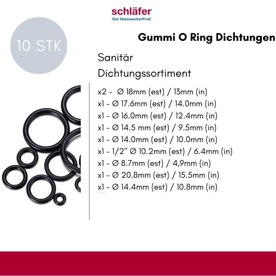 Assortimento O ring Guarnizioni idrauliche Varie misure 3/8"-1/2" D. 8.7-20.8 mm - Immagine 3 di 4