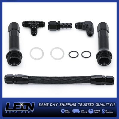 AN6 Braided Dual Feed Carb Fuel Line Double Pump For 4150 Holley Carburetor BL E