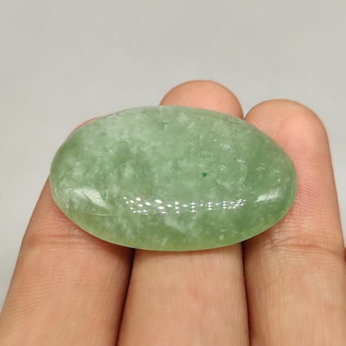 Green jade cabochon designer green jadeite crystal clear healing gemstone G7205 - Picture 3 of 5