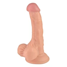 HERO REALISTIC COCK BALLSY MAN DONG HARNESS COMPATIBLE, SUCTION CUP 7" BOXED