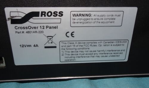 Ross CrossOver 12 Panel Switch ONLY = = 4801AR-220 = ISSUE 1L - Picture 11 of 12