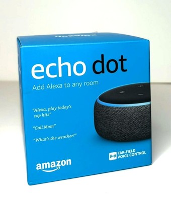 Amazon Echo Dot (3rd Gen) with Alexa, Power Cord, Black