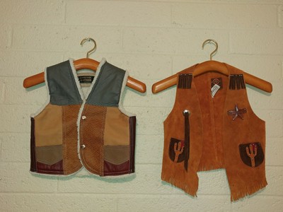 Kids Toddler Size L Western Vest Cowboy Genuine Leather Sheplers Sheriff Deputy Ebay