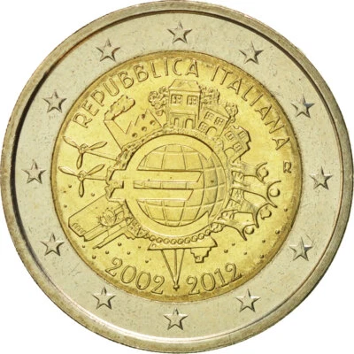 [#424517] Italie, 2 Euro, 10 ans de l'Euro, 2012, SUP+, Bi-Metallic - Photo 1/2