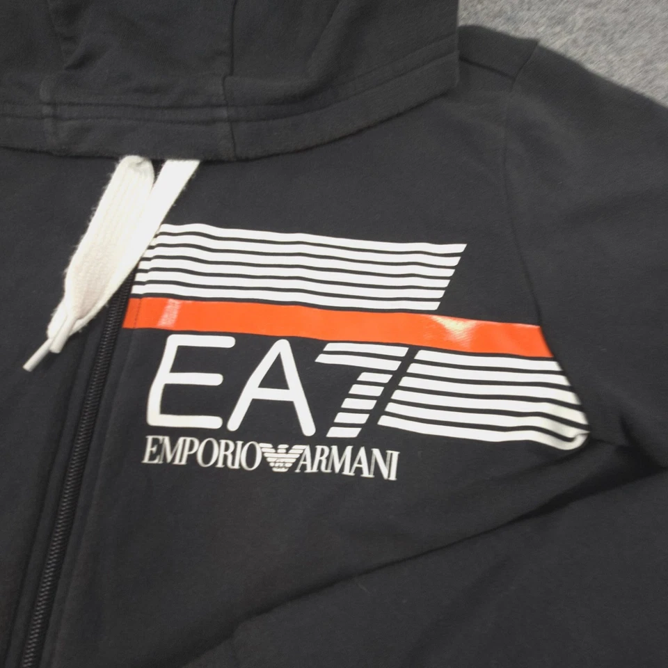 Emporio Armani Jumper Mens MEDIUM Black EA7 Fleece Hoodie Long Sleeve Size M - image 2 of 4