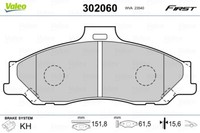 302060 Valeo Bremsbelagsatz, Scheibenbremse FüR Ford,Ford Australia,Mazda