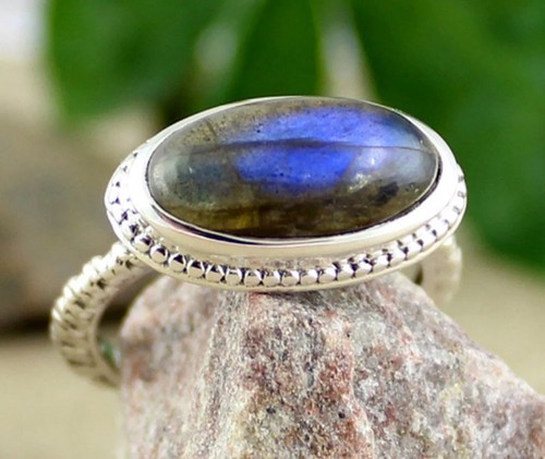 Lot De Bijoux Argent 925 Avec Labradorite Et Pierres Naturelles - Bagues Bohème Artisanales - Taille 6 à 10