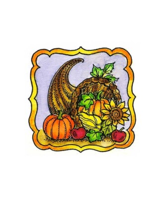 Thanksgiving Cornucopia Small Wood Mounted Rubber Stamp NORTHWOODS C10820 New