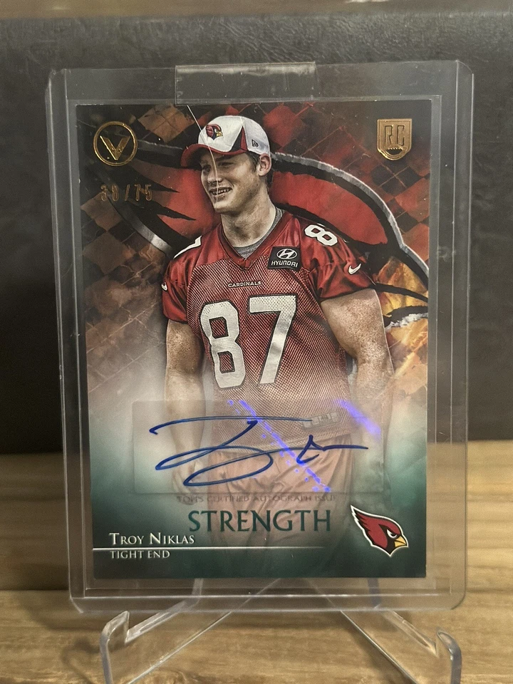 2014 Topps Valor Auto Strength /75 Troy Niklas #VA-TN Rookie Auto RC - Image 3 of 4