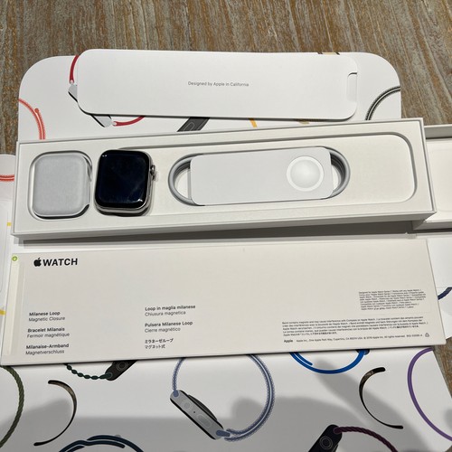 Apple Watch Series 7 45mm Case with Milanese Loop - Stainless Steel A2477 - Zdjęcie 3 z 13
