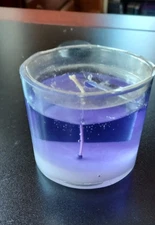 Purple Gel Candle 3 inch oval Glass Gel Candle - New