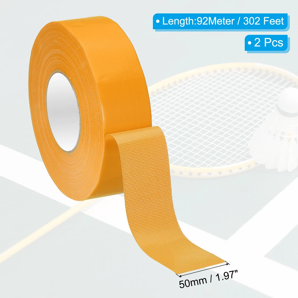 Pickleball Ball Court Marking Tape 302ft, 2Pcs Marking Edge Guard Tape, Yellow