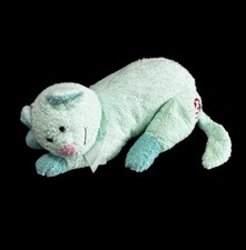 Large Retired Rattle 2000 Ty 14" Green Plush KITTYBABY Kitten Cat Stuffed Animal