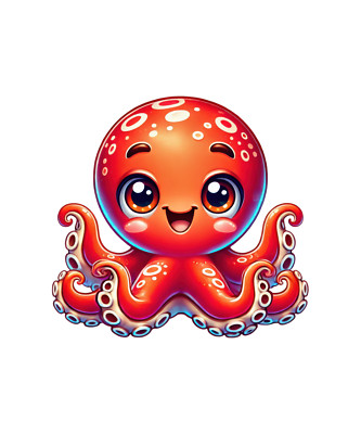 Wandtattoo Aufkleber Kawaii Octopus Wandaufkleber 18*18cm Groß