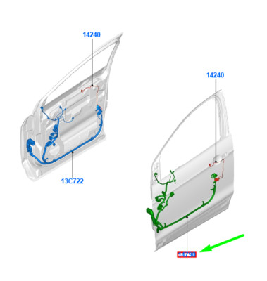 Ford Kuga MK2 C520 Türkabel vorne links LHD 1804135 CV6T-14A584-MBD NEU ORIGINAL