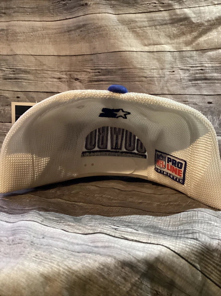 RARO De colección 1990 Dallas Cowboys NFL Starter Malla Snapback Sombrero - Blanco/Azul Nuevo con Etiquetas Foto 4 de 4