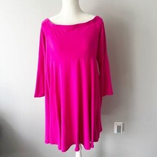 Torrid | Bright Pink Jersey Off Shoulder Bell Sleeves Skater Dress Sz. 0