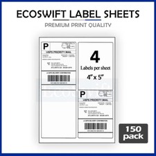 600 4 x 5 EcoSwift Laser/Ink Address Shipping Adhesive Labels 4 per sheet
