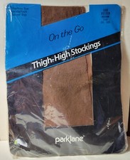 Vintage Parklane On the Go Thigh-High Stockings Size M Beige Cal Sun NOS 1985