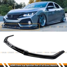 FOR 17-21 CIVIC Si & FK7 HATCHBACK RS STYLE GLOSS BLK FRONT BUMPER LIP SPLITTER
