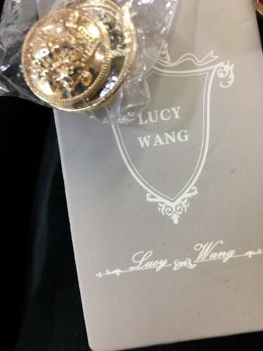 ABRIGO MILITAR LUCY WANG MUJER PHOEBE DOBLE BOTONADURA MEZCLA LANA NEGRO GRANDE NUEVO CON ETIQUETAS - Imagen 7 de 10