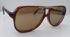 Vintage Windsor Argo Brown Silver Pilot Sunglasses Italy FRAMES ONLY