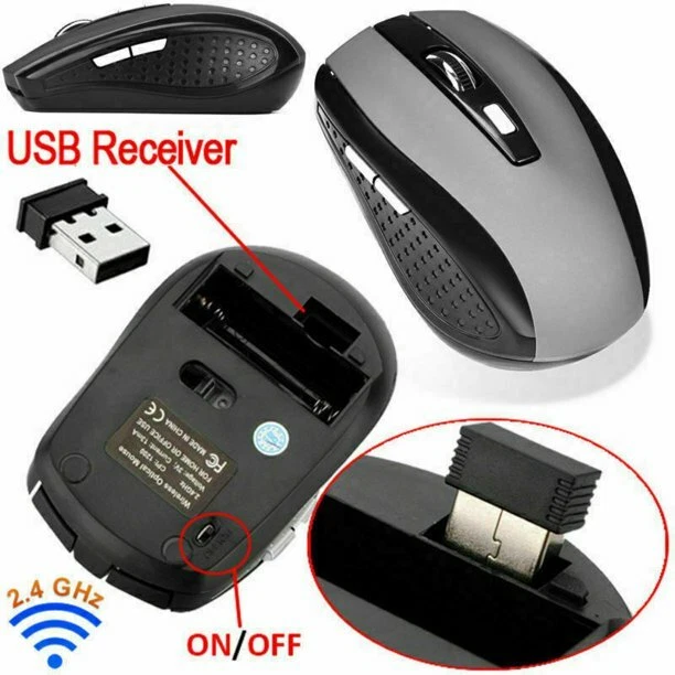 2.4GHz Wireless Optical Mouse Mice & USB Receiver For PC Laptop Computer DPI USA - Image 3 of 4