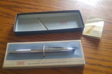 Vintage 1970s Cross Pen In Original Box 1975 Lustrous Chrome May Need TLC