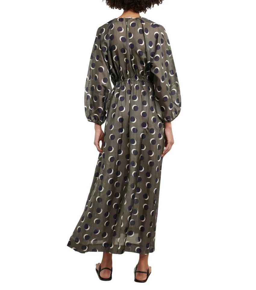 Eres Women's Neptune Moon Printed Silk Dress Olive Size M NEW WITH TAGS! — 第 3/4 张图片