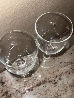 2 Mid Century Modern Atomic Star Dust- Crystal Liquor Cocktail