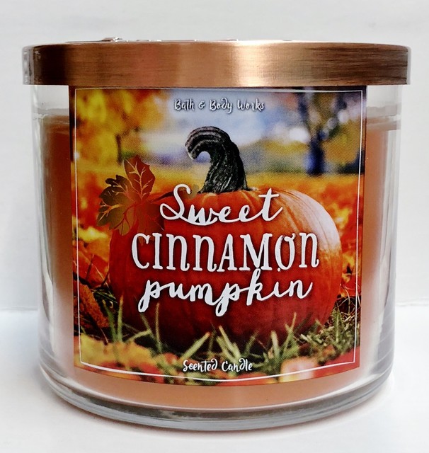 Bath & Body Works Sweet Cinnamon Pumpkin 3 Wick Scented Candle for sale