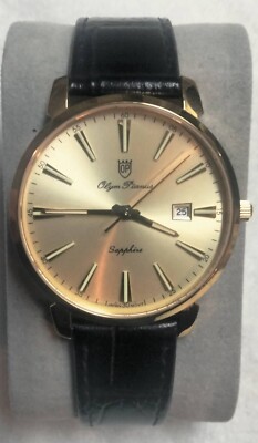 オピューム Olym Pianus Men's Quartz Watch Sapphire Crystal Gold Tone, Date