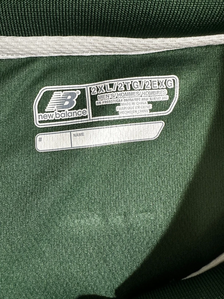 NEW BALANCE Polo Hombre Camiseta 2XL XXL Suelta VERDE Lightning Dry Manga Larga Foto 3 de 4